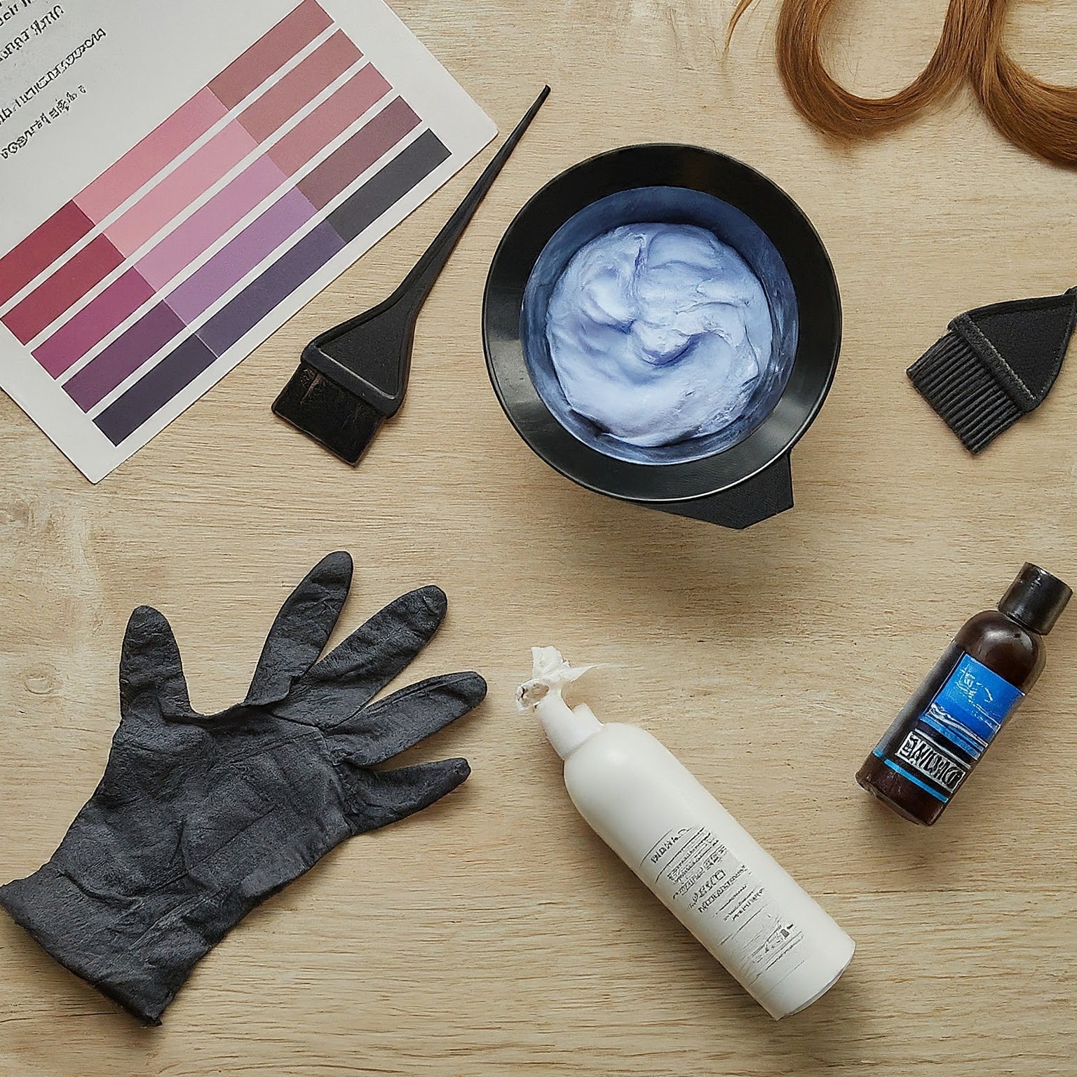 ابزاره و وسایل مورد نیاز اموزش رنگ مو